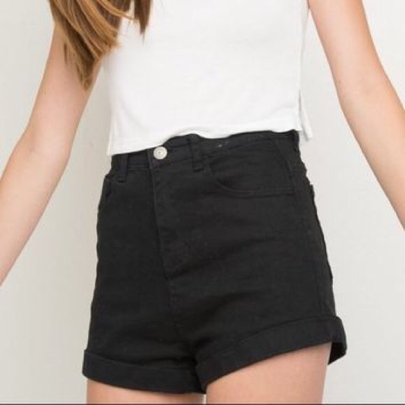 Sold out BRANDY MELVILLE BLACK DENIM SHORTS - Picture 1 of 5